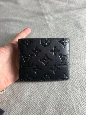 Louis Vuitton Black Embossed Monogram Bifold Wallet
